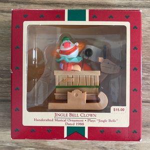 Vintage Hallmark JINGLE BELL Creepy CLOWN Gag Gift Musical Christmas Ornament
